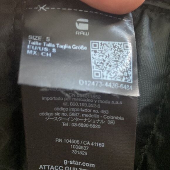 G STAR RAW Men’s Padded Hooded Black Jacket Size S - Picture 9 of 9